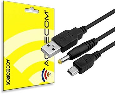 actecom Cable USB 2 en 1 para Sony PSP - Carga y Transferencia de Datos - Compatible con PSP 1000/2000/3000 - Negro
