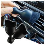 Aokdom Mini Car Detailing Brushes，Dense Bristles Scratch Free Interior Dust Brush Suitable for Car Dashboard, Air Conditioning Vents, Crevices, Keyboard Cleaning Tools. (Black-2pcs)