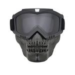 FABSPORTS protective goggles with detachable mask, Skull face, Anti UV, Windproof, soft foam padded for comfort. Used for Motorcycle, Dirt Bike off road, ATV Ride, snowboarding, skiing, cycling etc