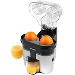 Progress EK5027P Slice & Juice Electric Juicer - Twin Citrus Juicer with Built-in Slicer, Dual Juicing Function, 500ml Container, Removable Cone Attachments & Strainer, On/Off Switch, Safety Lock, 90W