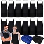 smilixin 12 Pack Bib Apron,Black Ap