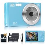 Digital Camera for Teens, FHD 4K 44MP Digital Camera Autofocus with 64GB SD Card 16X Zoom, Cameras for Photography Compact Point and Shoot Camera for Teen Boy Girl Kids Camera Beginner