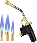 S SMAUTOP Brazing Torch, MAPP Propane Torch with 3 Nozzles, High Intensity Trigger Start Torch Interface CGA 600, Gas Torch for Brazing/Cooking/Searing Steak