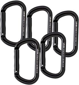 Fusion Climb Supreme II Aluminum Oval-Shape Carabiner 5-Pack,Black,One Size,(FP-9318-BLK-5P)