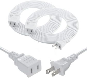 Extension Cord 2x15 ft,(9.0M) US 2-Prong Male-Female Extension Power Cord Cable,for Camera,Cable for Holiday Christmas Light Decoration (White PC2)