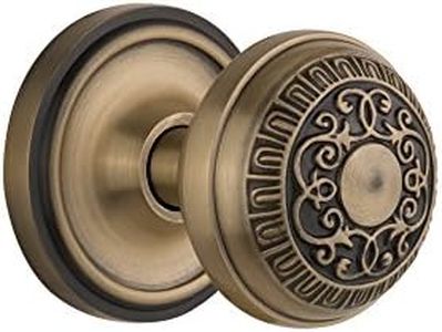 Nostalgic Warehouse 701951 Classic Rosette Egg & Dart Round Door Knob, Double Dummy, Antique Brass