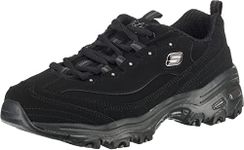 Skechers Women's D'Lites-Play on Fashion Sneaker, Black, 9