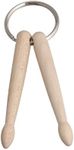 BQLZR 90mm Mini Natural Wood Keychain Drum 2 Sticks Drumsticks Percussion Key Ring Chain Keyrings