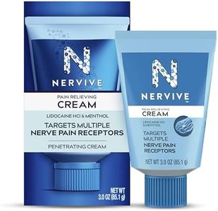 Nervive Pain Relieving Cream, Max Strength Non-Greasy Topical Pain Reliever with Lidocaine and Menthol for Toes, Feet, Fingers, Hands, Legs & Arms, 3.0oz