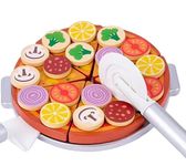 TOYARTSY Kids Pretend Play Simulation Wooden Sticky Pizza Kitchen Food Play Set – Cutting & Role-Playing Toy for Toddlers | Interactive Play Food for Imaginative Kitchen Fun