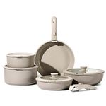 CAROTE 15pcs Pots and Pans Set, Nonstick Cookware Set Detachable Handle, Induction Kitchen Cookware Sets Non Stick with Removable Handle, RV Cookware Set, Dishwasher/Oven Safe