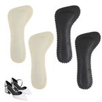 2 Pairs Insoles for Sandals Self- Adhesive Sweat Absorbing High Heel Insole Comfort Breathable Non-Slip Thin Foot Pain Cushion Inserts Insoles Stick on Shoe Soft Feet Pads for Women Boot Heels