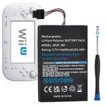 Uwayor 6600mAh Battery for Wii U Gamepad High Capacity Replacement Rechargeable WUP-001 WUP-010 WUP-012 Battery with Screwdriver