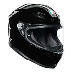 AGV K6 - Full Face Motorcycle Helmet - Mono (Gloss Black, L)