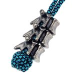 KMOATIM Retro Brass Vertebra Paracord Beads,Antique EDC Charms Pendant for Knife Lanyard Cord Bracelet Keychains Metal Accessories, Metal Silver Brass, No Gemstone