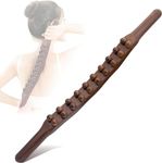 Ella Health & Beauty Guasha Wood Stick Tools Wooden Therapy Scraping Lymphatic Drainage Massager, Double Row 20 Beads Point Treatment Gua Sha Tools for Back Leg