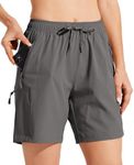 Willit Women's Shorts Hiking Cargo Shorts Quick Dry Golf Active Athletic Shorts 7" Lightweight Summer Shorts with Pockets Dark Gray 3XL