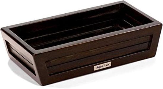 Moa Mocha-Shield Teak Bathroom Guest Towel & Amenities Tray