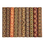 Gotocut 10 Pcs 9''x13'' Natural Color Retro Faux Leather Sheets,Thin Soft Cork Ribbon Fabric Suitable for Bags, Laptop Case, Packaging Material or DIY Crafts (Print Pattern 1)