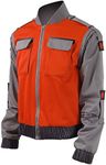 Wandamaga Adult Marty Mcfly Costume Men Jacket Zipper Coat Suit(M), Orange, Medium