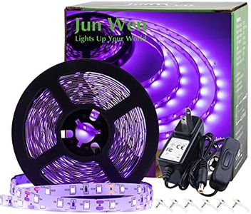 JUNWEN Black Lights 20FT 360LEDs Blacklights LED Strip, Tape Lights, 12V Flexible Purple Blacklight Fixtures, LED Ribbon for Stage, Fluorescent Glow Party, Bar, Indoor Dance,Gallery