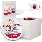 Cakebon Cake Boxes with Cake Boards Cake Boxes 12 Inch with Cake Board White (1-pack) - Cake Box With Window for Birthdays, Weddings and Parties