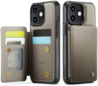 Vinich for iPhone 11 Wallet Case with Card Holder, RFID Blocking Credit Slots Kickstand Shockproof Phone Cover for Women Men, Gray