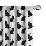 Ambesonne Cat Curtains, Black Cat o