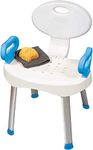 Carex E-Z Bath And Shower Seat With Handles - Shower Chair With Back For Elderly, Seniors, Handicap - Sturdy Frame - Supports Up To 300 Pounds