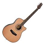 Electro Acoustic Roundback Guitar by Gear4music Natural