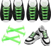 Silicone No Tie Shoe Laces for Kids - Time Saving Elastic Shoe Laces to Make Getting Ready Easier - Durable Silicone Shoe Laces - Easy-to-Clean Shoe Laces Tieless Design - 16 Pack (Glow in the Dark)