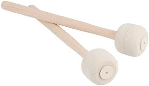 Battenti in Feltro, Bacchette di Lana Legno Musicali Piccole per Timpani Manico Accessori Strumenti a Percussione Testa Morbida Principianti Professionisti Mallets Rotonda con Testina 2 pezzi