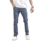 WROGN Men's Cotton Stretch Jeans | Solid | Slim Fit | Light Blue | 36