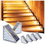 MoKasi Solar Step Lights for Outside - Triangle Stair Lights Outdoor Decor - LED Deck Lights Waterproof - Solar Powered Porch/Patio/Curb Appeal/Front Door Motion Sensor Lighting - Warm White 6 Pack