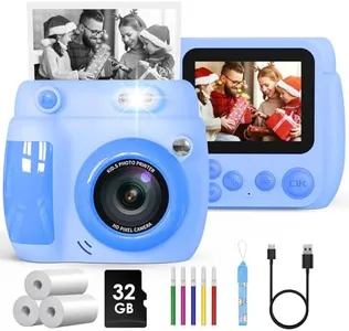 Kids Camera Instant Print, Birthday Gifts for Girls Boys with 3 Rolls Print Paper & 32GB Card, 48MP Toddler Digital Camera 1080P HD Video Toys Camera for Kids 3-12, Blue