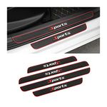 TSUGAMI Car Door Sill Plate Protectors, 4 Pcs PVC Soft Rubber Front/Rear Door Sill Scuff Plate Guard, Universal Car Door Entry Decoration Stickers, Anti-Scratch Welcome Pedal Protector Cover (Sport)