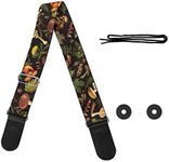 GLENLCWE Dragonfly Print Guitar Strap for Acoustic&Electric&Bass Guitars,Adjustable Guitar Strap, Mushroom, 2.1" Wide 33.1-56.3" Length