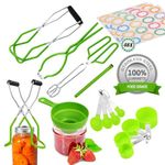 Canning Kit Canning Supplies Starter Kit - Beginner's Tool Set with Canning Tongs, Jar Lifter, Wide Mouth Funnel, Labels, Stainless Steel Water Bath Canning Pot Accessories, Pressure Canner Essentials