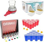 Fairly Odd Novelties Party Extravaganza: Drinko Drinking Game, Spinning Bottle Shot Glass, Urinal Shot Glasses Set, and Beer Pong Box - Ultimate Party Bundle