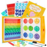 Magnetic Fraction Educational Puzzle, 102 Pcs Magnetic Fraction Puzzle for Kids, Magnetic Fraction Tiles & Fraction Circles, Fractions Manipulatives Learning Games for Elementary School