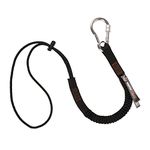 Ergodyne Squids 3105 Tool Lanyard with Aluminum Screw Lock Carabiner, Tool Weight Capacity 15lbs, Black