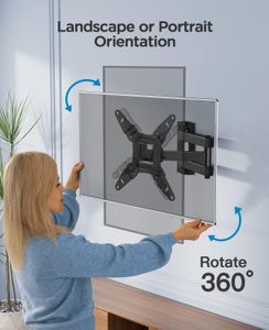 PERLESMITH Swivel Tilt TV Wall Bracket for 13-42" Flat & Curved TVs – Max 20kg, VESA 200x200mm