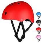 Kids Helmet, Kids Bike Helmet Age 3-13, Adjustable Cycle Helmet for Boys Girls & Toddler, Lightweight Skateboard Helmet Children Safety Multi-Sport Bicycle Helmet for Cycling (Red, M:54–58 cm)