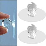 BOTIST Clear Cabinet Drawer Knobs, Diamond Crystal Shaped Pulls Handles for Wardrobe,Kitchen, Cupboard,Bathroom Dresser, Self-Adhesive Drill Free Self-Stick Push Pull Helper