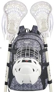 Goloni | Large Lacrosse Equipment Backpack with Two Sticks holder and Separate Cleats Compartment Field Hockey Bag