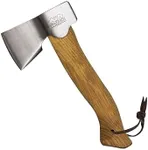Prandi Axes Segurin Hatchet Polished Classic Line - 3.059.04.CH - 0.88 lb Carbon Steel Head with 11.02" x 5.28" American Hickory Handle - Camping Hatchet for Outdoor Activities - No Sheath Included