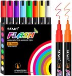 SFAIH Liquid Chalk Markers Erasable - 8 Vibrant Chalkboard Markers for Blackboards, Whiteboard, Windows, Glass, Signs, Dust Free Chalk Pens for Kids & Adults - 0.7-1mm Fine Tip, Non-Toxic, Dust Free