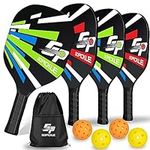 GoPickle Pickleball Paddles, Pickleball Set of 4 Premium Wood Pickleball Racquets with 4 Pickleball Balls & Waterproof Carry Bag, Beginner Pickle Balls Racket Set Gift Indoor Outdoor Games for Adults