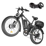 Tuttio Adria 24'' Dual Motor Ebike 68KM/H 52V 30Ah Electric Bike 4000W Peak Mountain Bike for Adults Men Women Electric Bicycle Mountain Beach Snow (White)