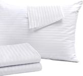 Niagara Sleep Solution 4Pack Pillow Protectors King 20x36 Inches Life Time Replacement 100% Cotton Sateen High Thread Count 400 Style Standard Zippered White Hotel Quality Covers Cases